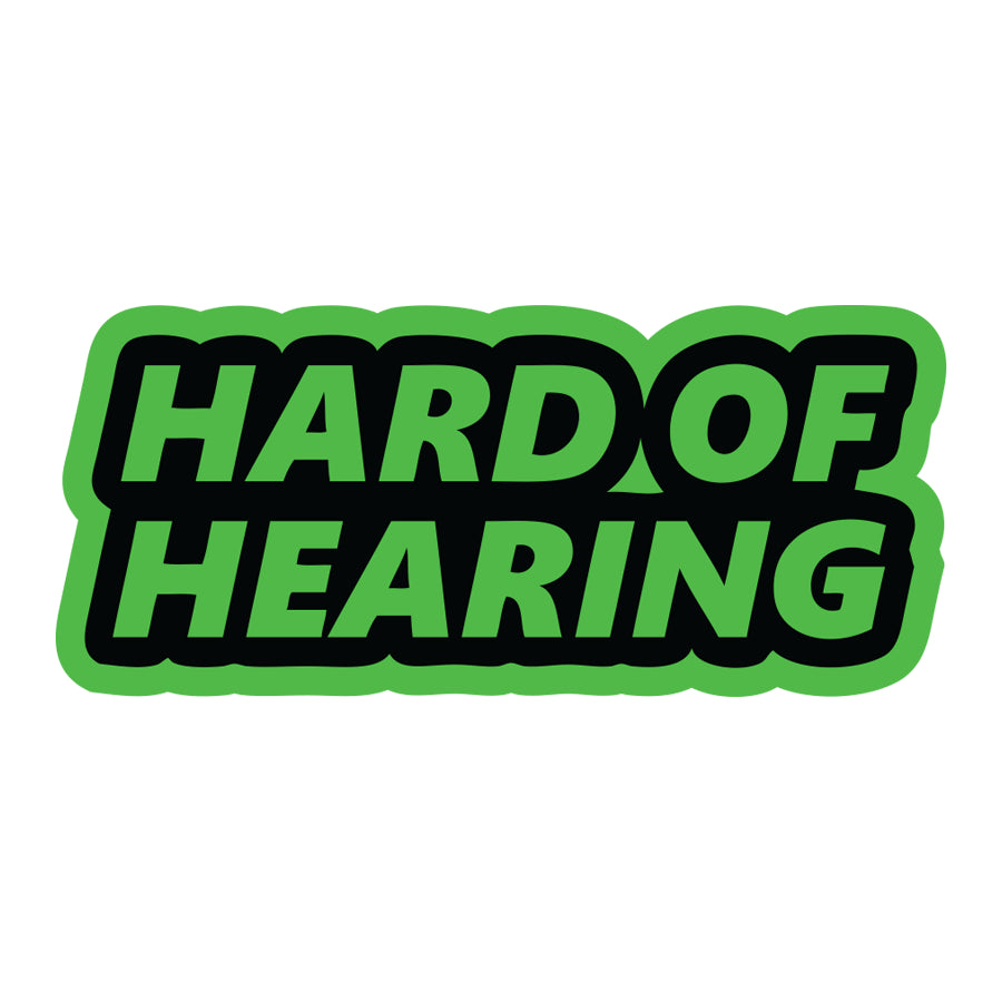 STICKER: Outline Hard of Hearing, Neon Green
