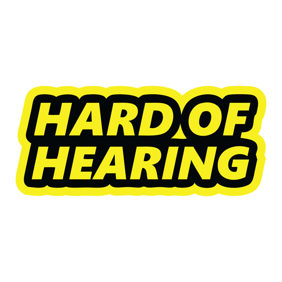 STICKER: Outline Hard of Hearing, Neon Yellow