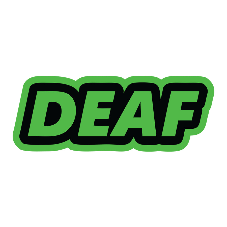 STICKER: Outline Deaf, Neon Green