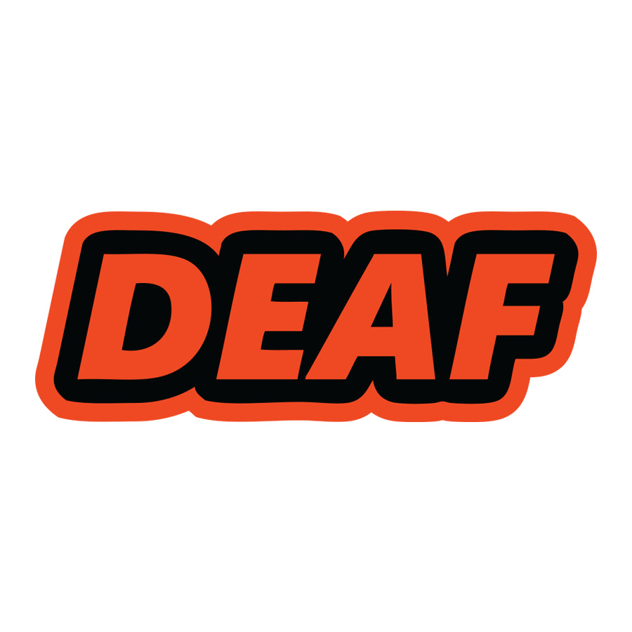 STICKER: Outline Deaf, Neon Orange (NEW 2026)