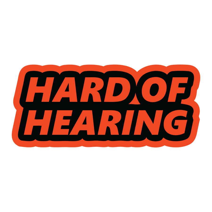 STICKER: Outline Hard of Hearing, Neon Orange (NEW 2026)