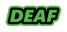 DEAF :: FLUORESCENT GREEN STICKER